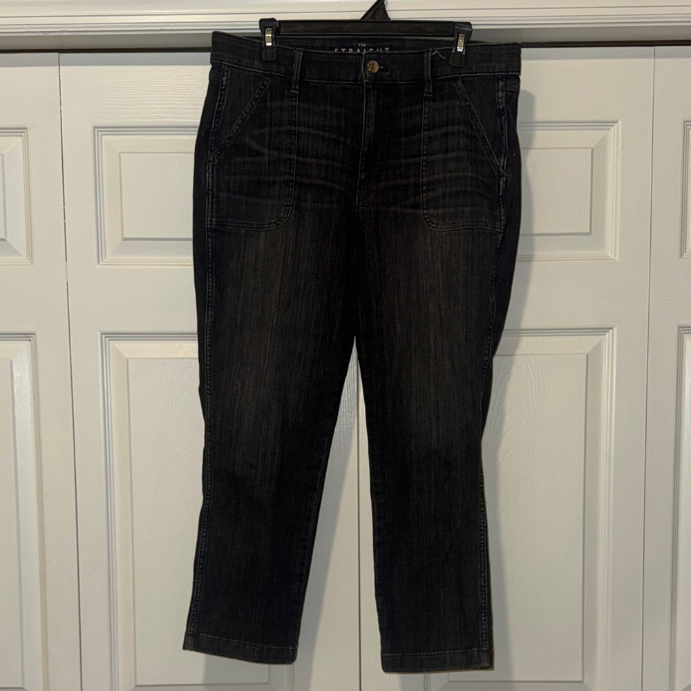 White House Black Market Dark Wash Straight Cropped Jeans